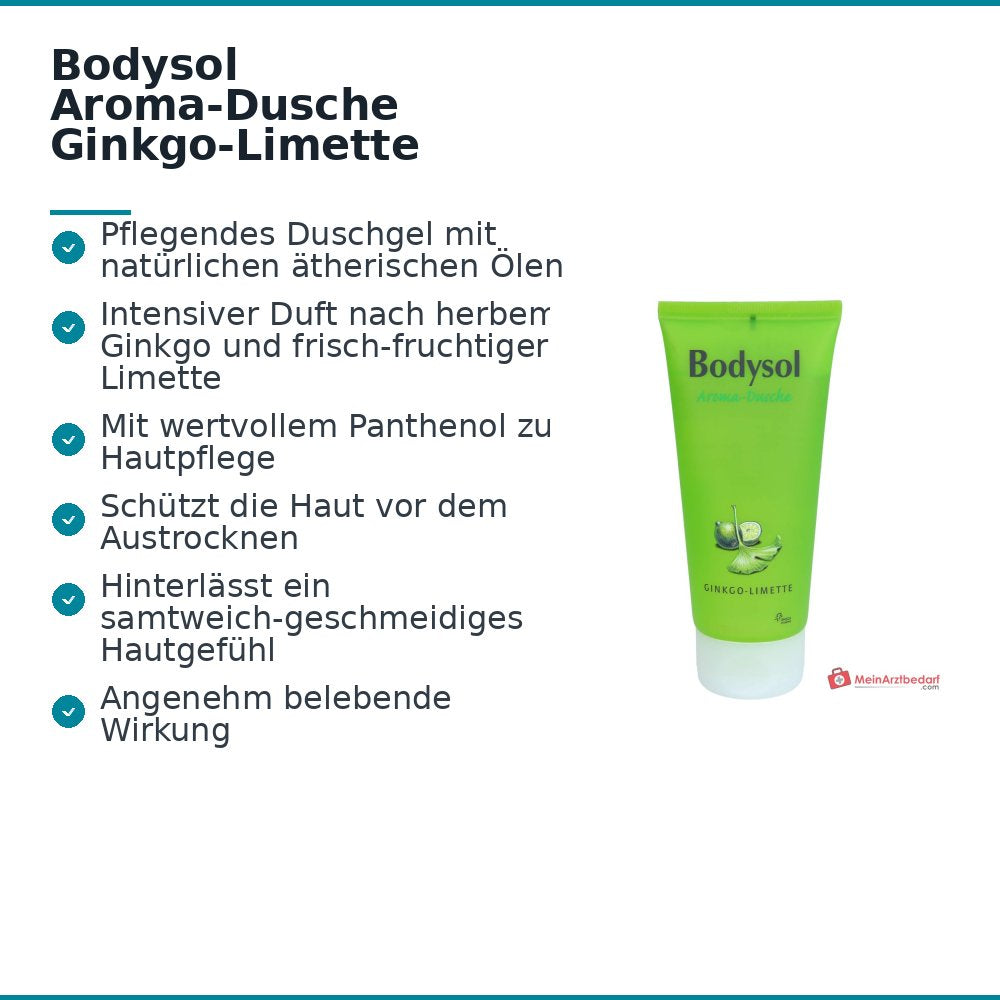 Bodysol Aroma-Dusche Ginkgo-Limette Panthenol / Ginkgo Biloba Extrakt Duschgel, 100 ml.