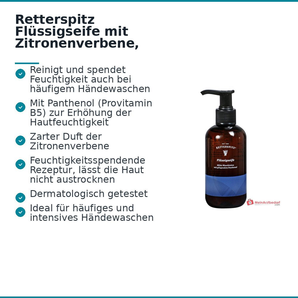 Retterspitz Flüssigseife mit Zitronenverbene, 200 ml.