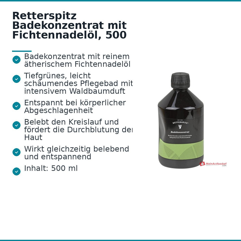 Retterspitz Badekonzentrat mit Fichtennadelöl, 500 ml.