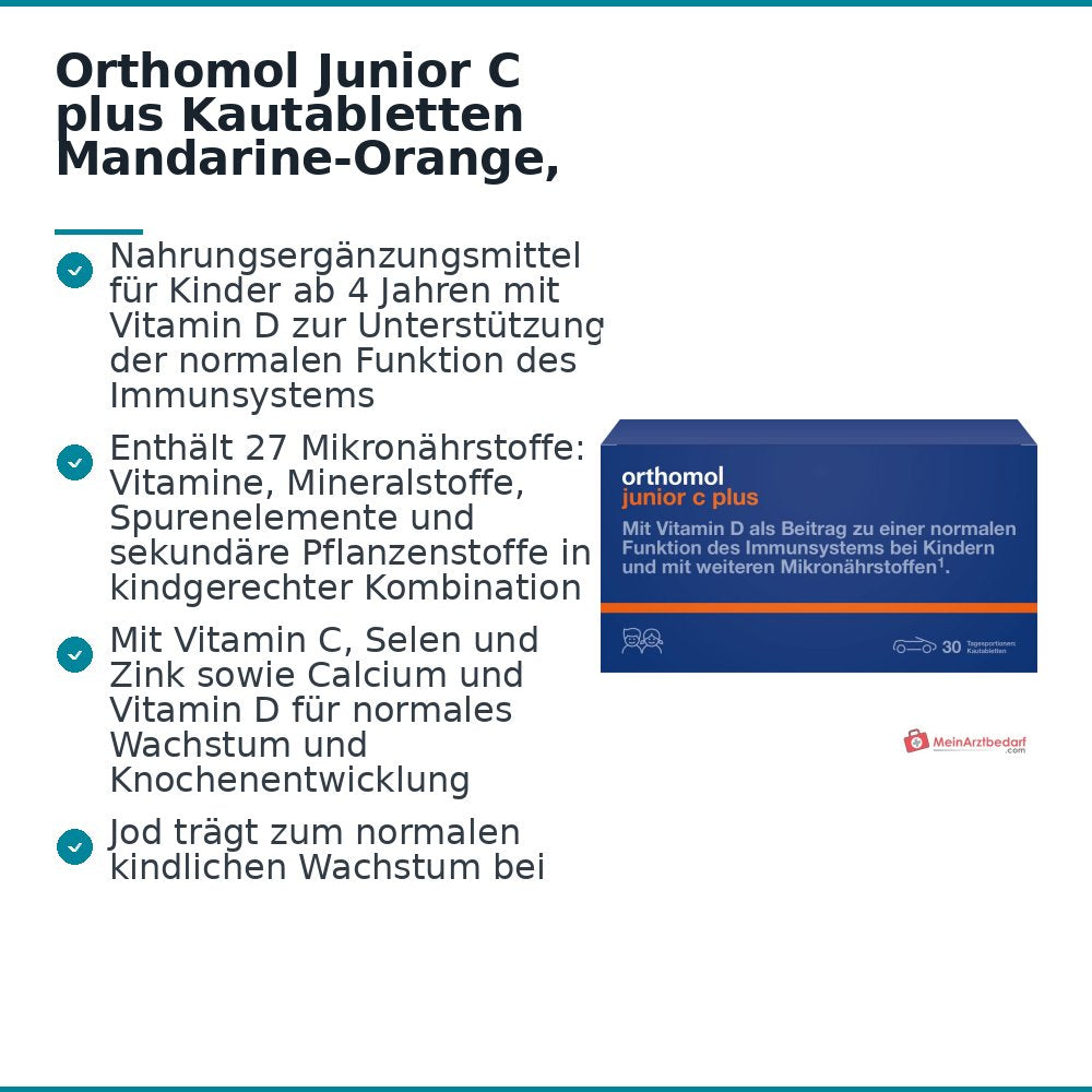 Orthomol Junior C plus Kautabletten Mandarine-Orange, 30 St.