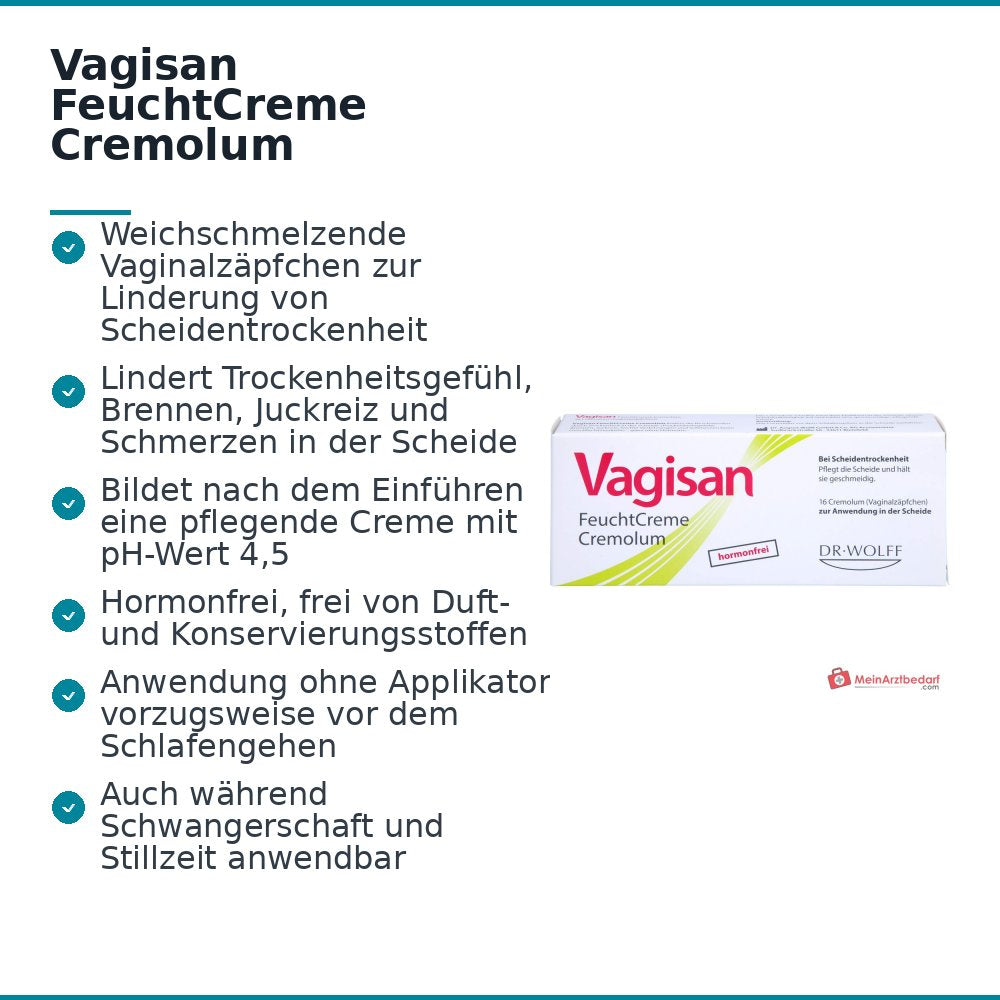 Vagisan FeuchtCreme Cremolum Vaginalzäpfchen, 16 St..