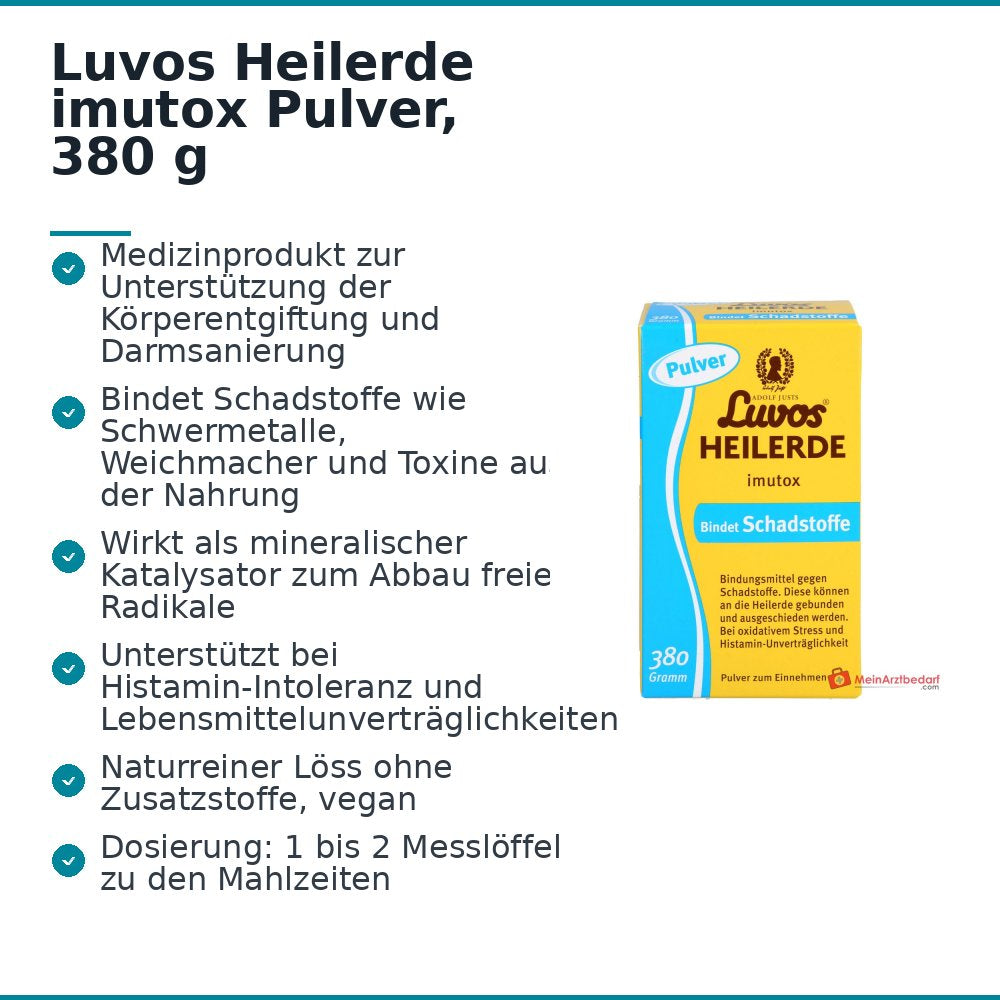 Luvos Heilerde imutox Pulver, 380 g.