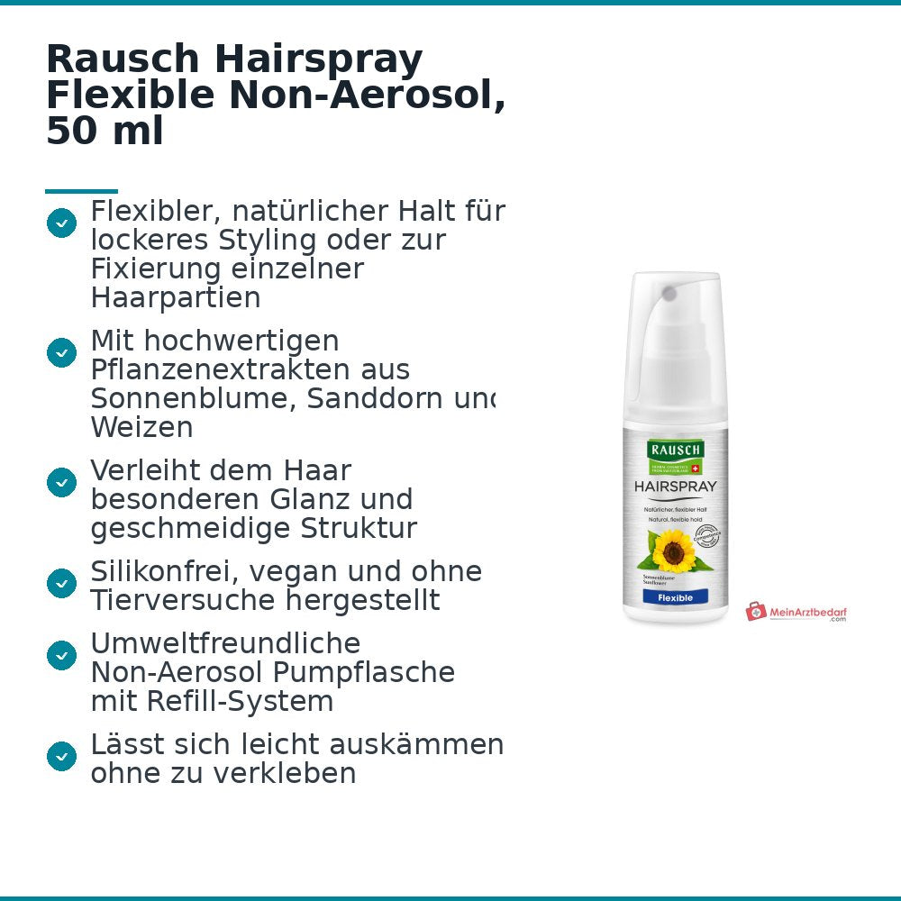 Rausch Hairspray Flexible Non-Aerosol, 50 ml.
