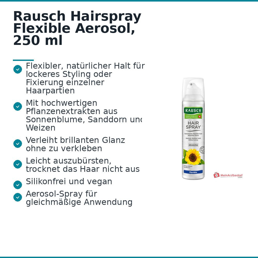 Rausch Hairspray Flexible Aerosol, 250 ml.