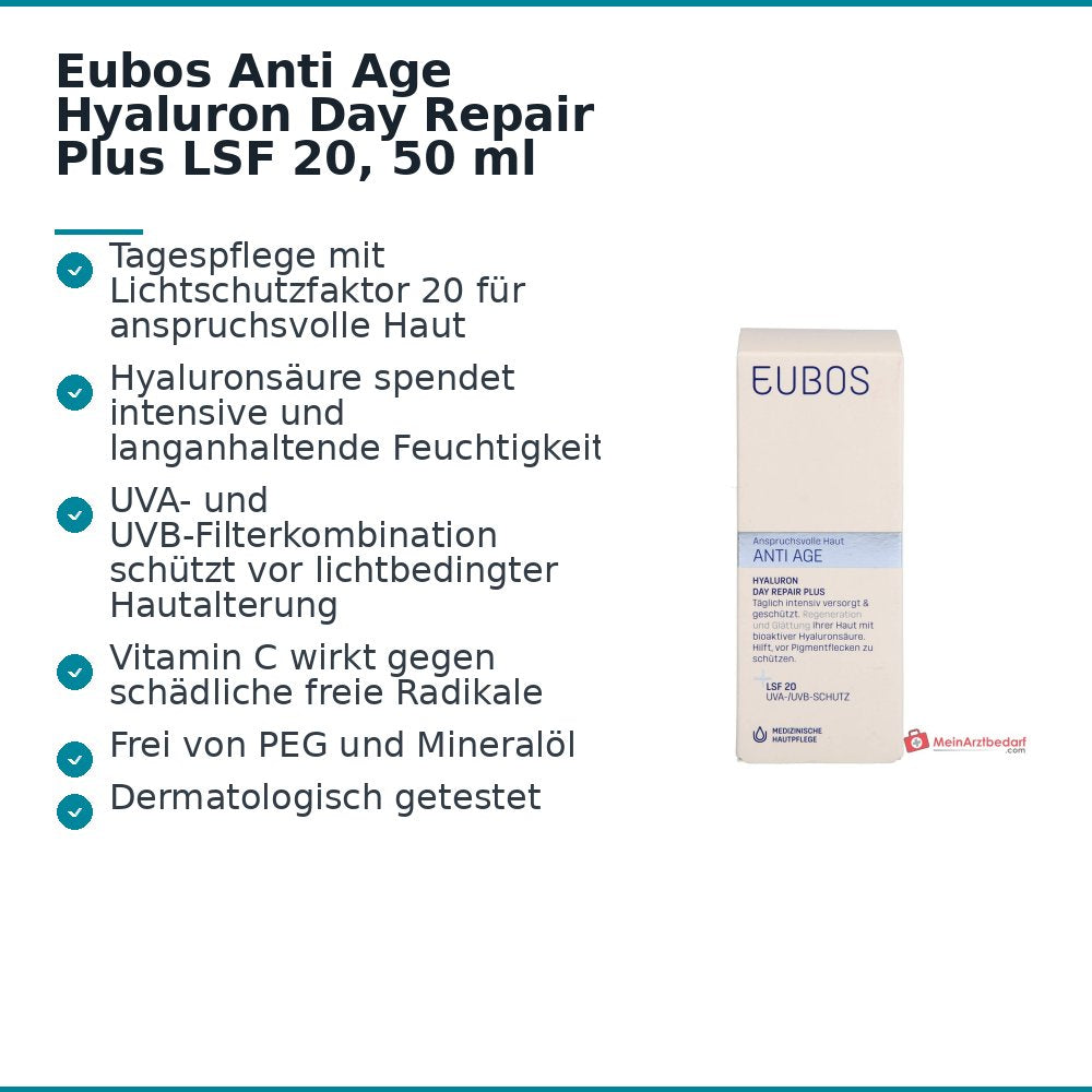 Eubos Anti Age Hyaluron Day Repair Plus SPF 20, 50 ml