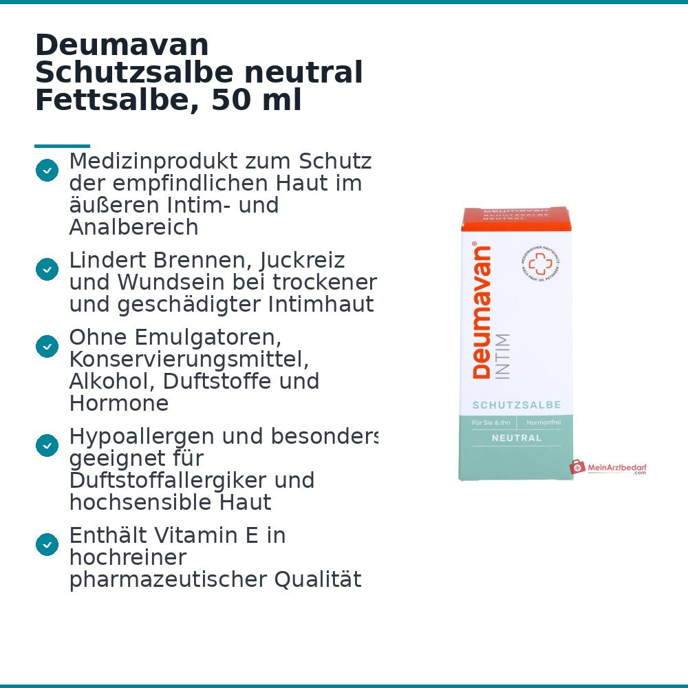 Deumavan Schutzsalbe neutral Vitamin E Fettsalbe, 50 ml.