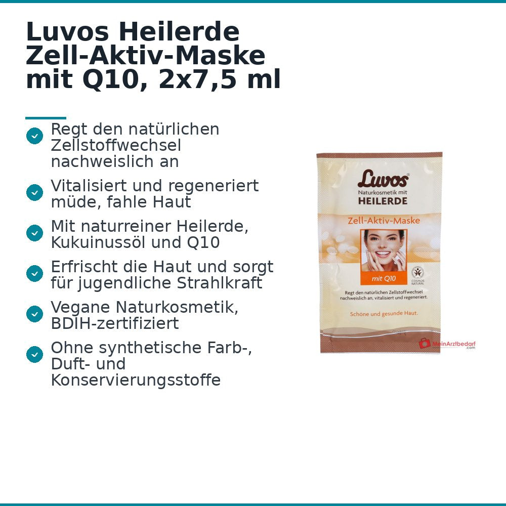 Luvos Heilerde Zell-Aktiv-Maske mit Q10, 2x7,5 ml.