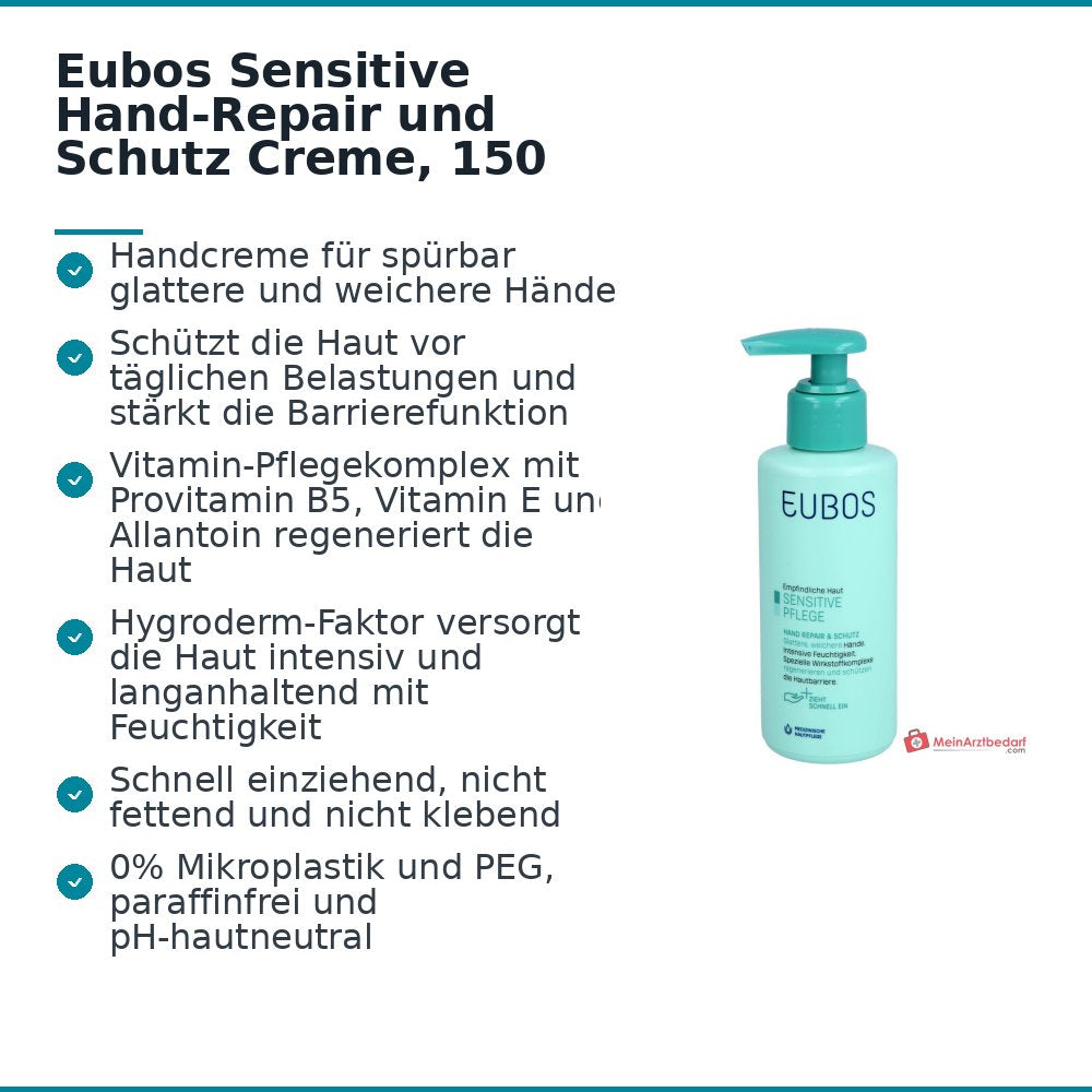 Eubos Sensitive Hand-Repair und Schutz Handcreme, 150 ml.