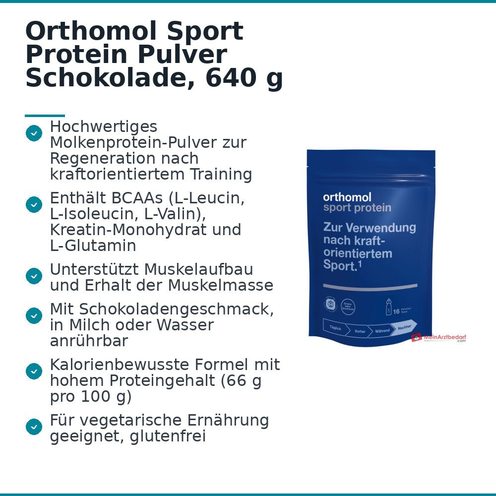 Orthomol Sport Protein Pulver Schokolade, 640 g.