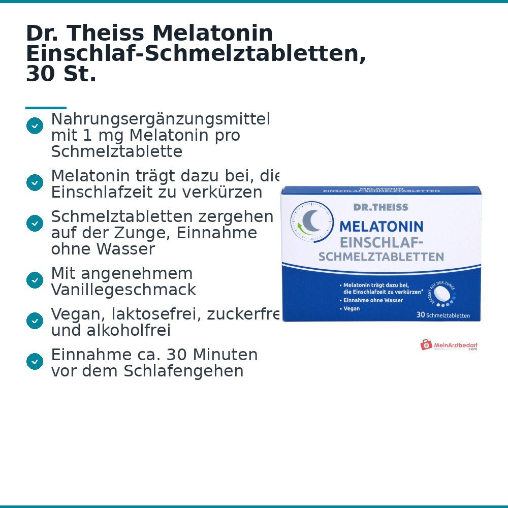 Dr. Theiss Melatonin Einschlaf-Schmelztabletten mit Melatonin, 30 St..