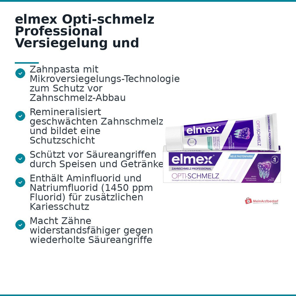 elmex Opti-schmelz Professional Natriumfluorid / Olaflur Zahnpasta, 75 ml.