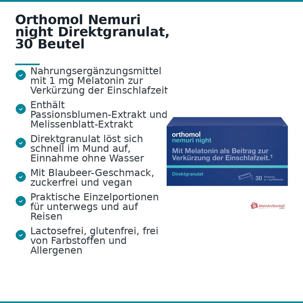 Orthomol Nemuri night Direktgranulat, 30 Beutel.