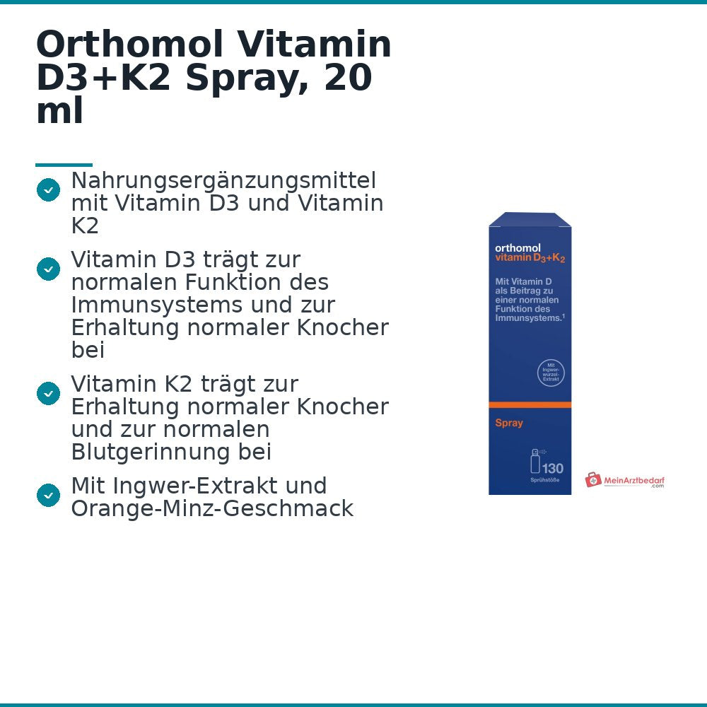 Orthomol Vitamin D3+K2 Spray, 20 ml.