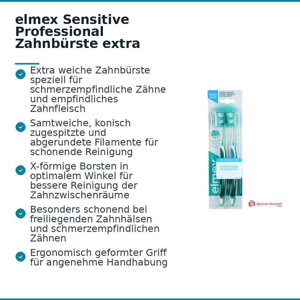 Elmex Sensitive Professional Zahnbürste Extra Weich Doppelpack, 2 St..