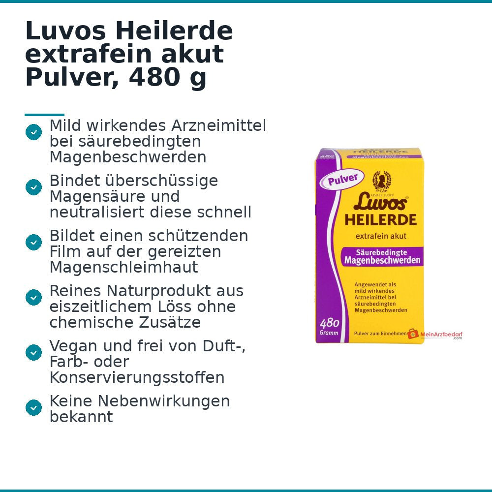 Luvos Heilerde extrafein akut Pulver, 480 g.