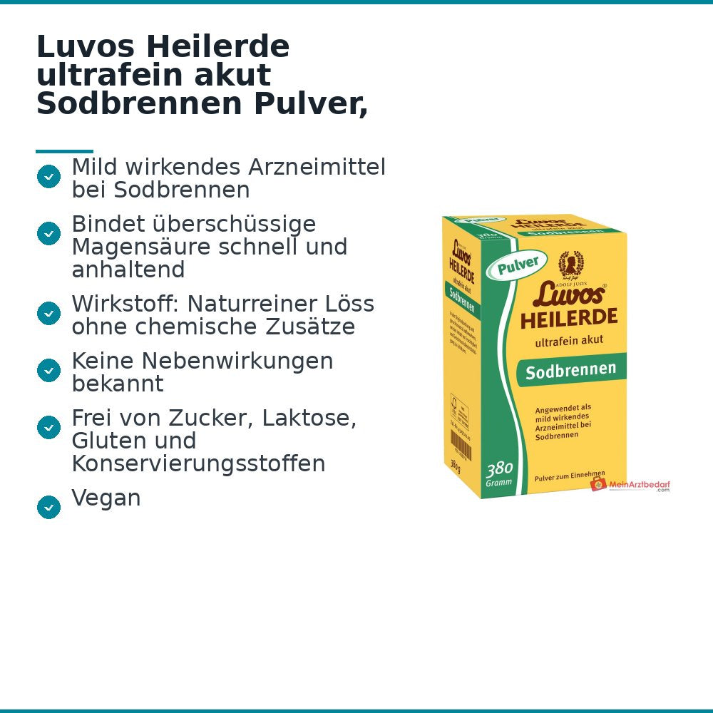 Luvos Heilerde ultrafein akut Sodbrennen Pulver, 380 g.