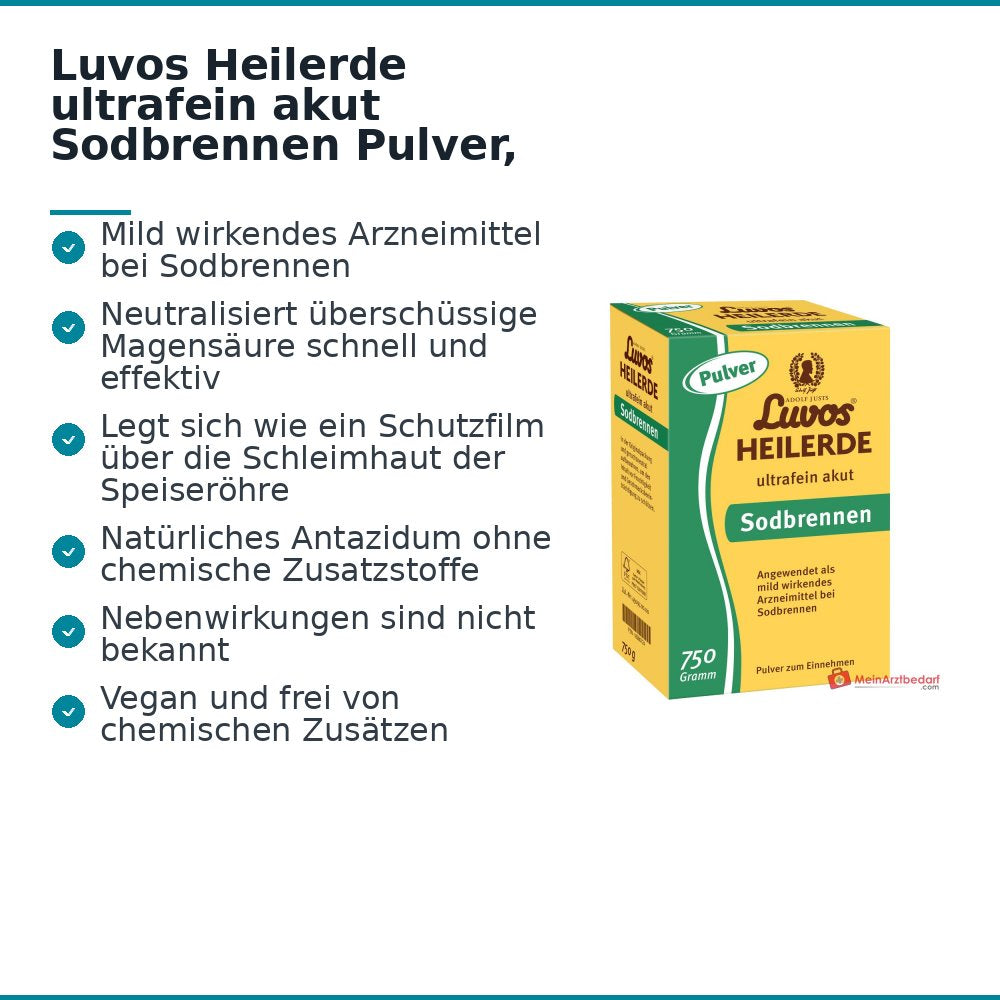 Luvos Heilerde ultrafein akut Sodbrennen Pulver, 750 g.