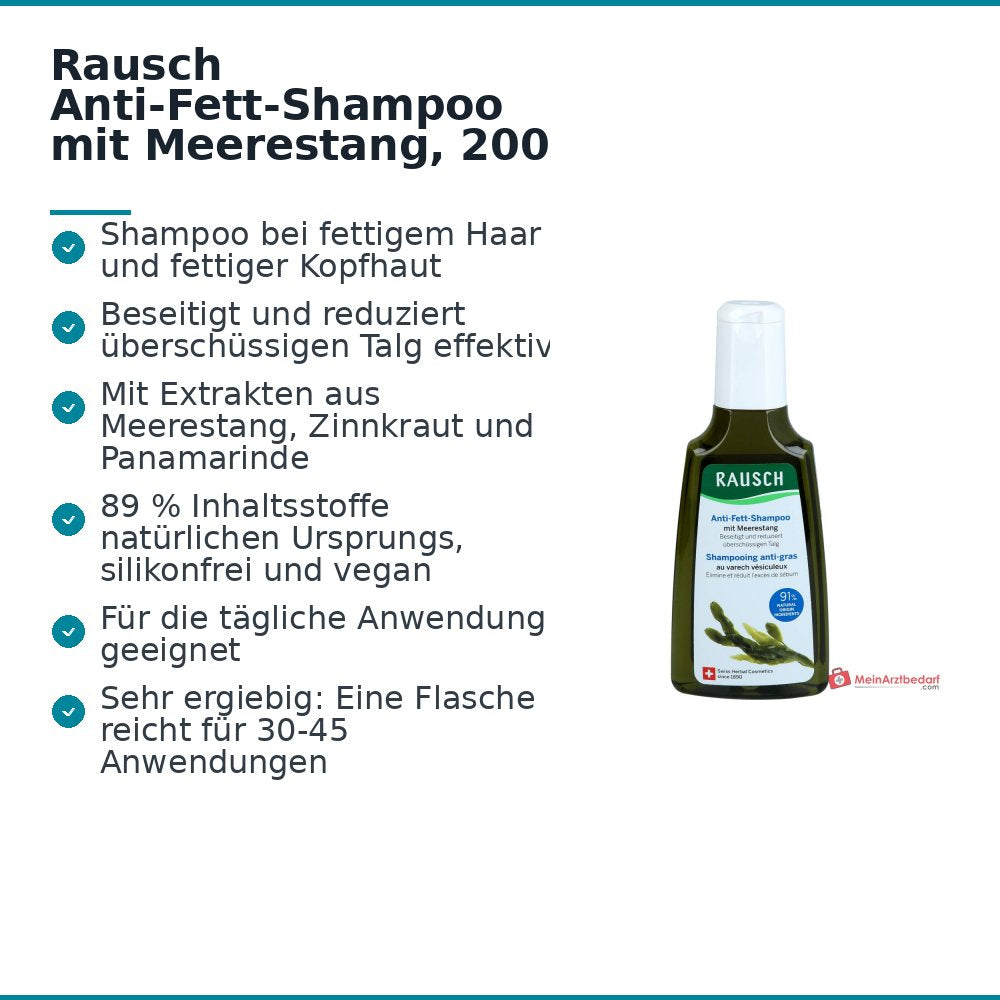 Rausch Anti-Fett-Shampoo mit Meerestang, 200 ml.