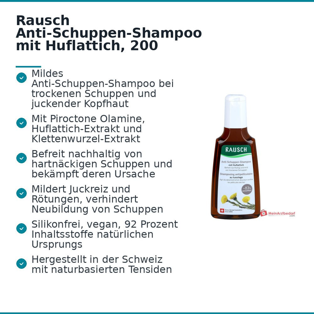 Rausch Anti-Schuppen-Shampoo mit Huflattich, 200 ml.