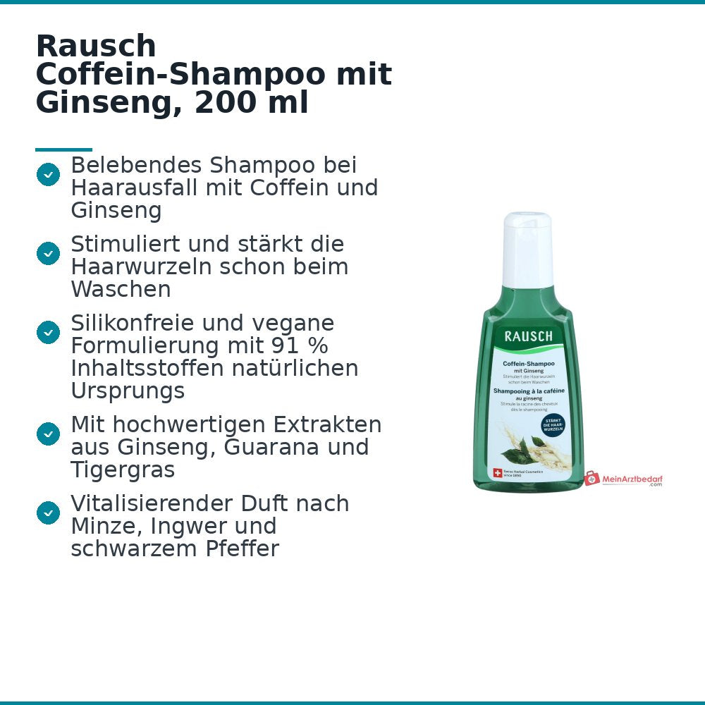 Rausch Coffein-Shampoo mit Ginseng, 200 ml.