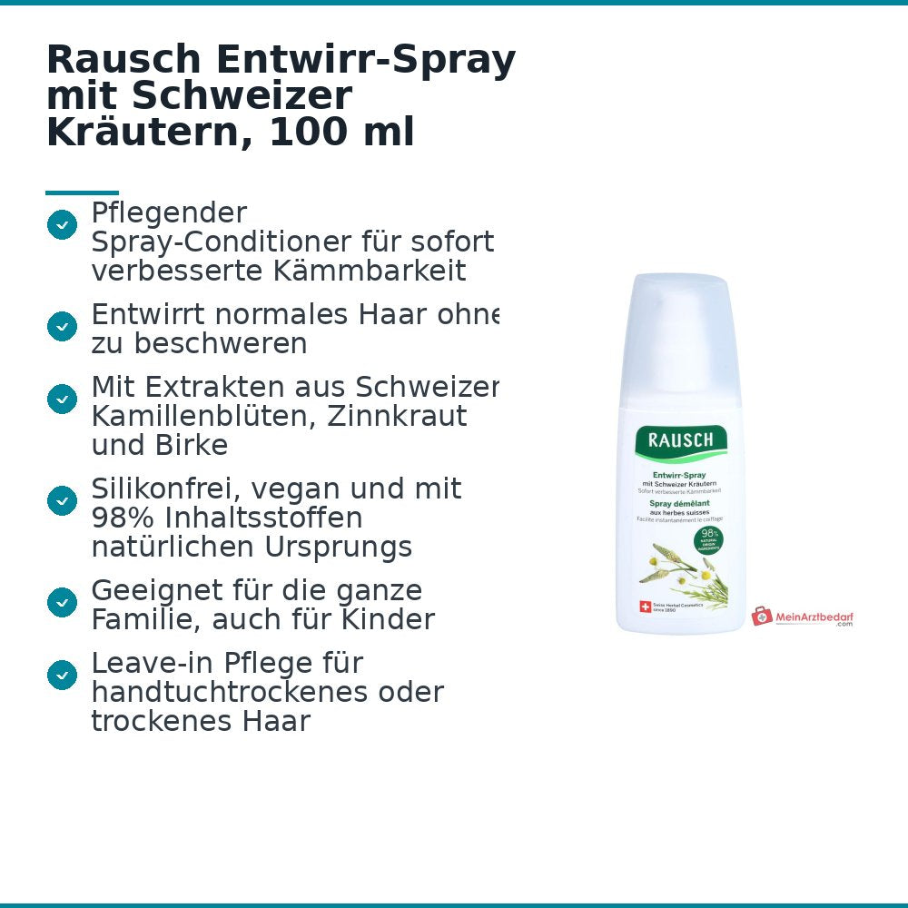 Rausch Entwirr-Spray mit Schweizer Kräutern, 100 ml.