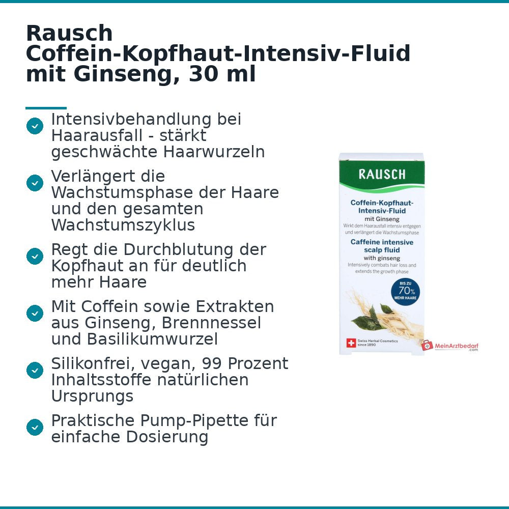 Rausch Coffein-Kopfhaut-Intensiv-Fluid mit Ginseng, 30 ml.
