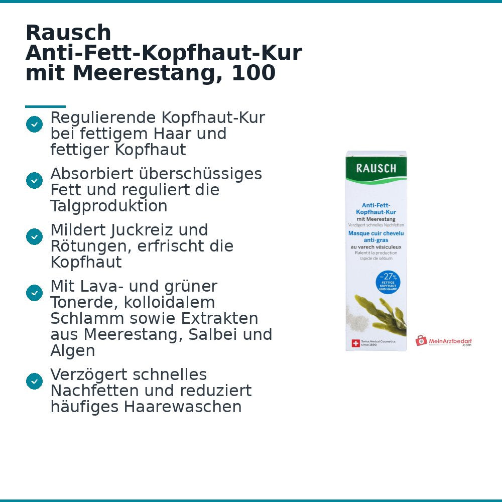Rausch Anti-Fett-Kopfhaut-Kur mit Meerestang, 100 ml.