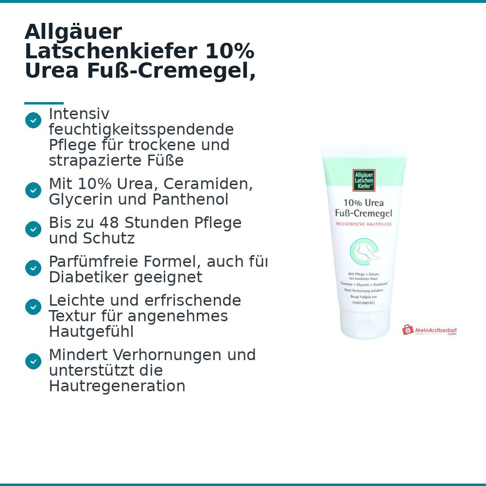 Allgäuer Latschenkiefer 10% Urea Fuß-Cremegel, 100 ml.