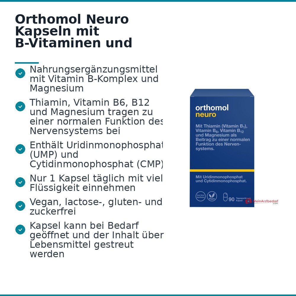 Orthomol Neuro Kapseln mit B-Vitaminen und Magnesium, 90 St..