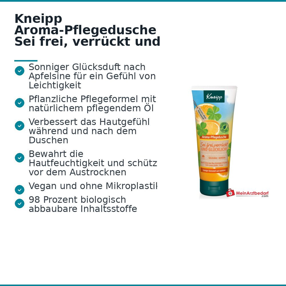 Kneipp Aroma-Pflegedusche Sei frei, verrückt und glücklich Duschgel, 200 ml.