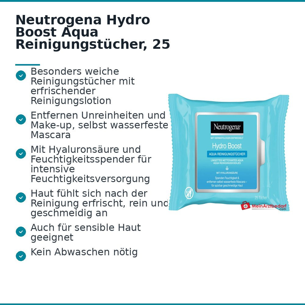 Neutrogena Hydro Boost Aqua Reinigungstücher, 25 St..