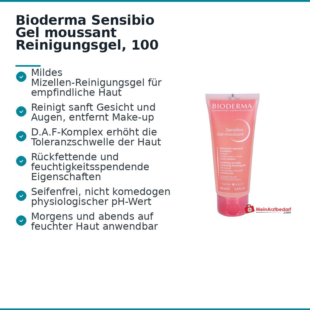 Bioderma Sensibio Gel moussant Reinigungsgel, 100 ml.