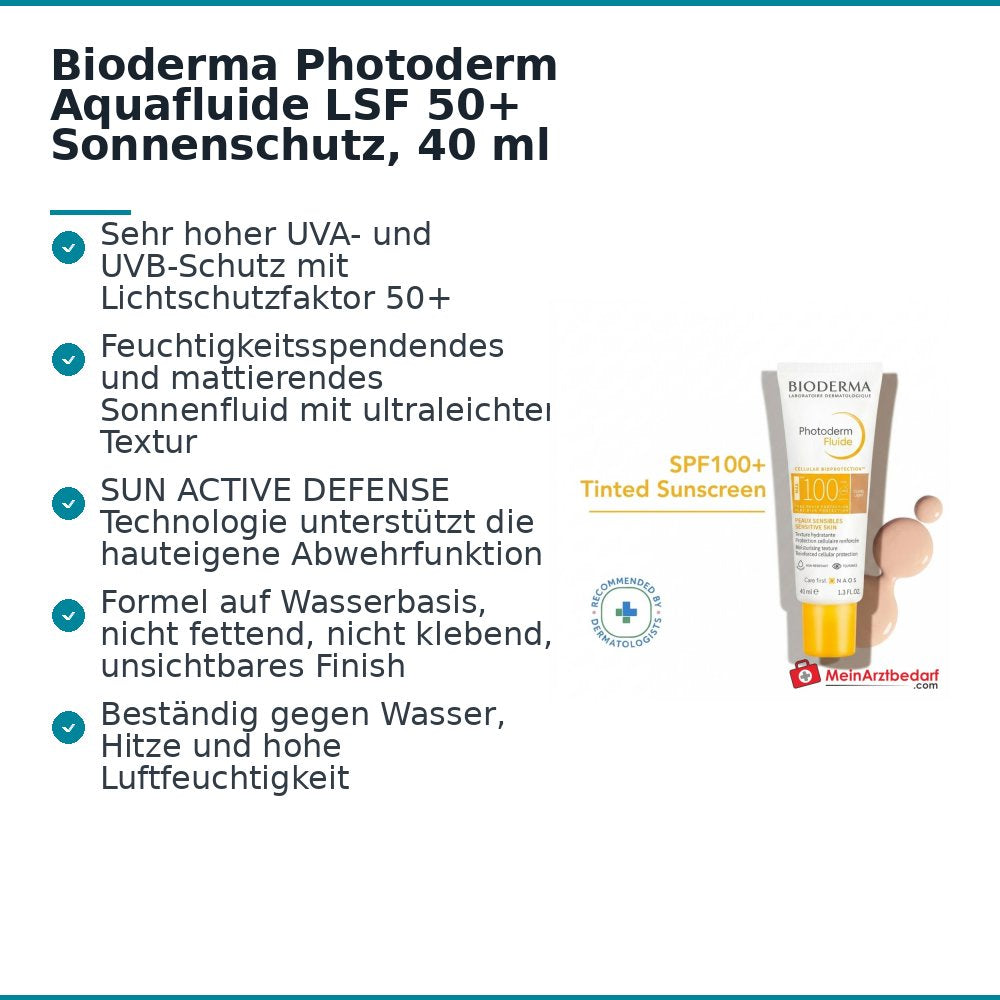 Bioderma Photoderm Aquafluide LSF 50+ Sonnenschutz, 40 ml.