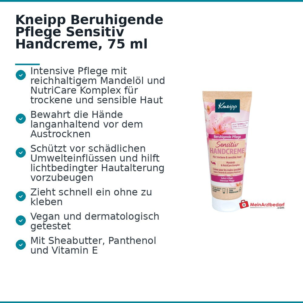 Kneipp Beruhigende Pflege Sensitiv Handcreme, 75 ml.