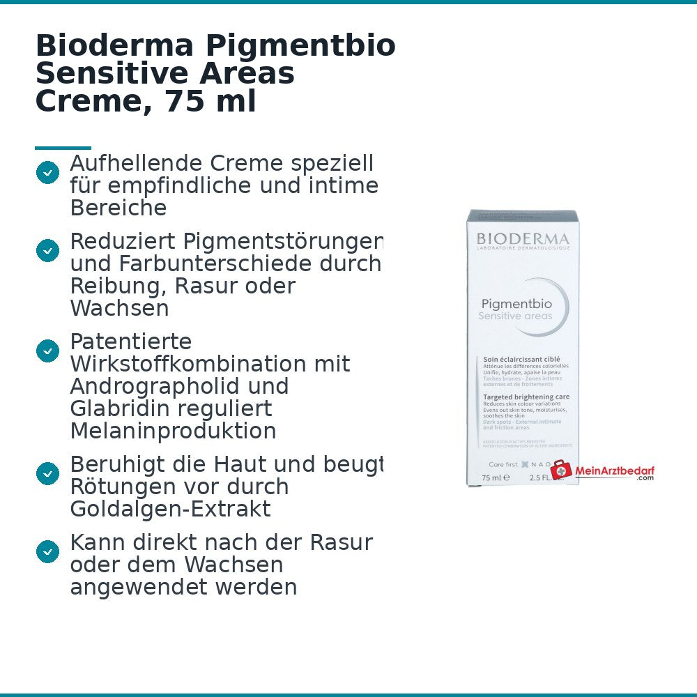 Bioderma Pigmentbio Sensitive Areas Creme, 75 ml.