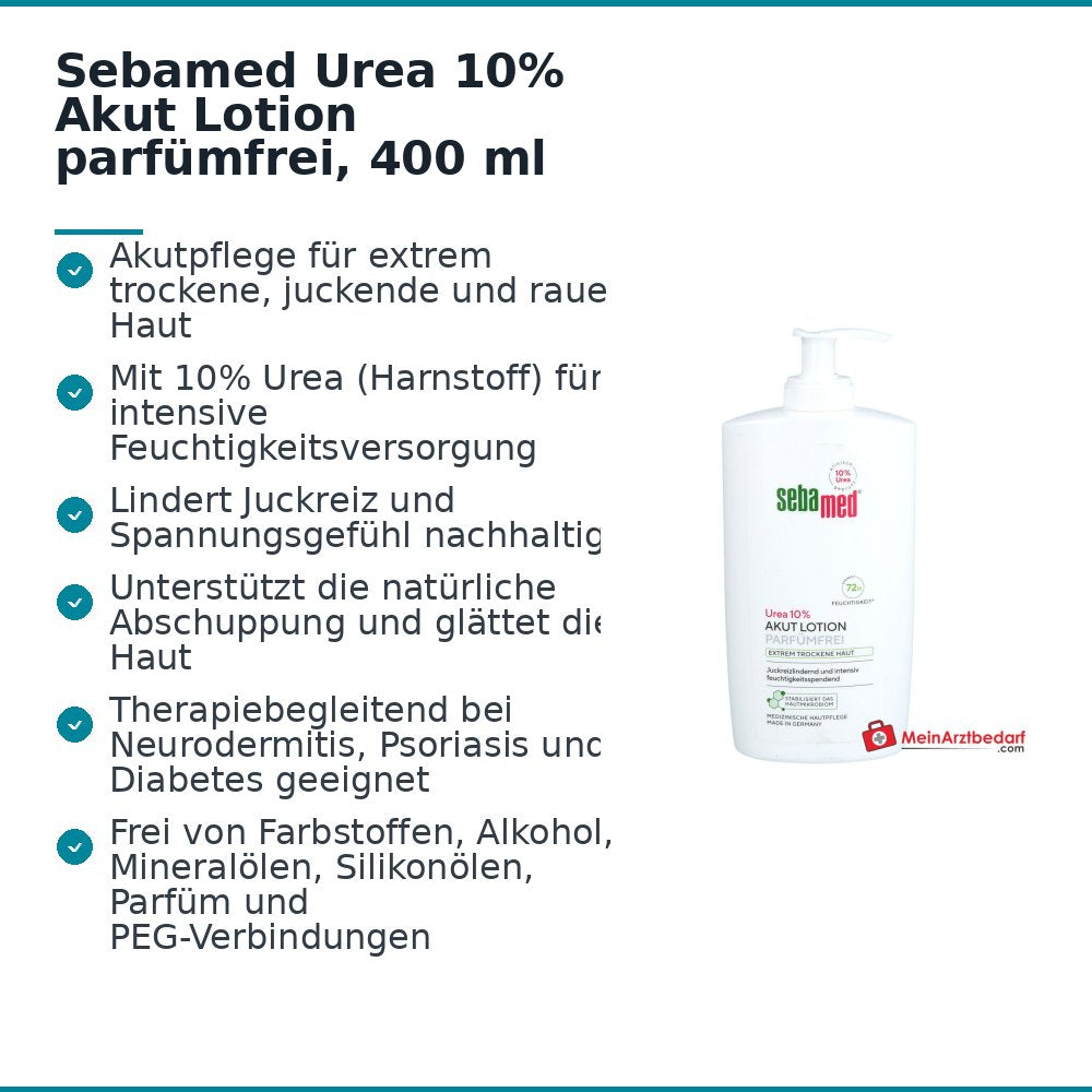 Sebamed Urea 10% Akut Lotion parfümfrei, 400 ml.