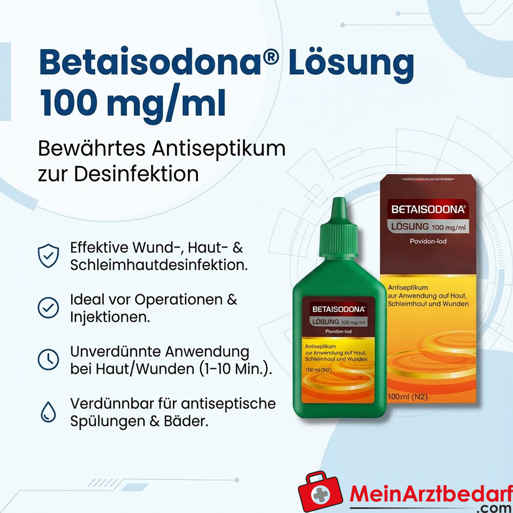 Betaisodona 100 mg oplossing voor huid- en wonddesinfectie