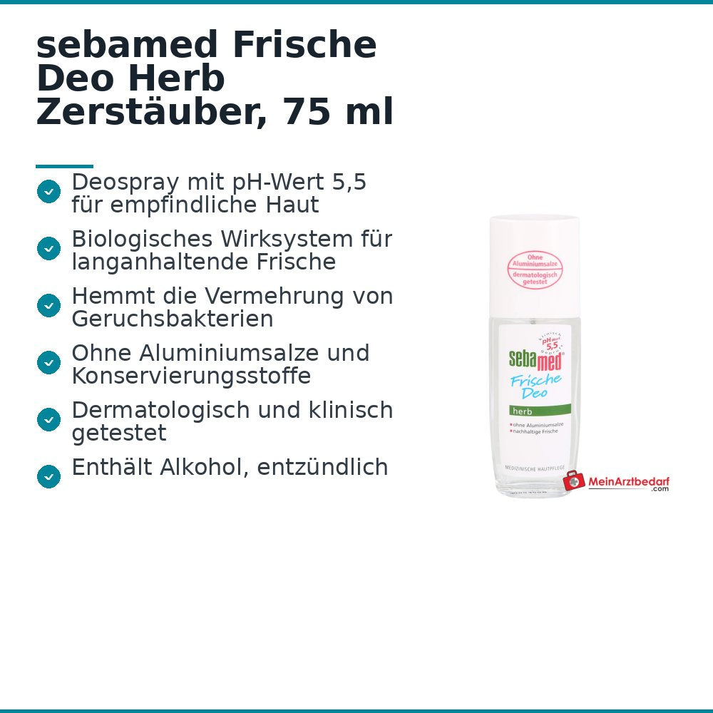 sebamed Frische Deo Herb Zerstäuber, 75 ml.