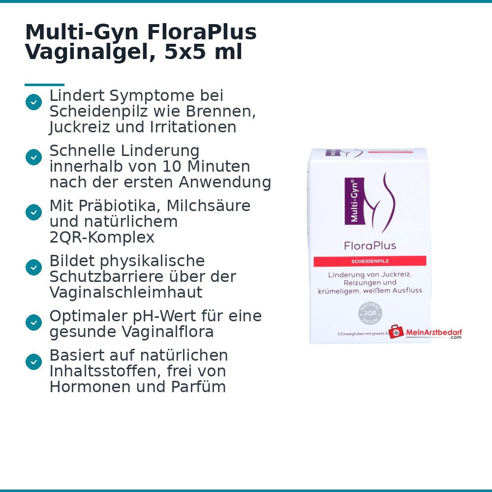 Multi-Gyn FloraPlus gel vaginale prebiotico con lattitolo e frutto-oligosaccaridi 5 x 5 ml
