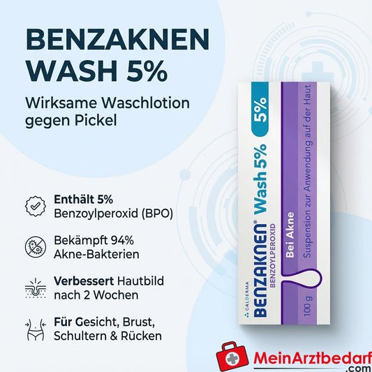 Benzaknen Wash 5% benzoylperoxide waslotion 100 g