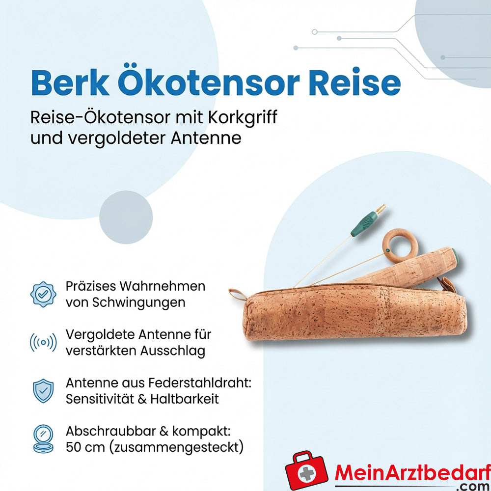 Berk Ökotensor Reise Korkgriff vergoldete Antenne Federstahl 50 cm