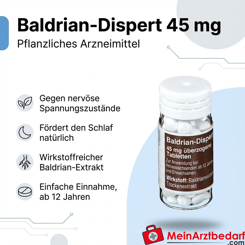 Baldrian Dispert 45 mg omhulde tabletten, 100 stuks.