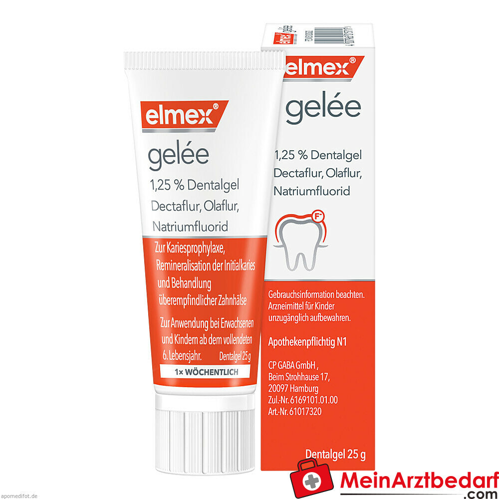 Elmex Gelee Fluorid‑Gelee Gel zur Kariesprophylaxe.
