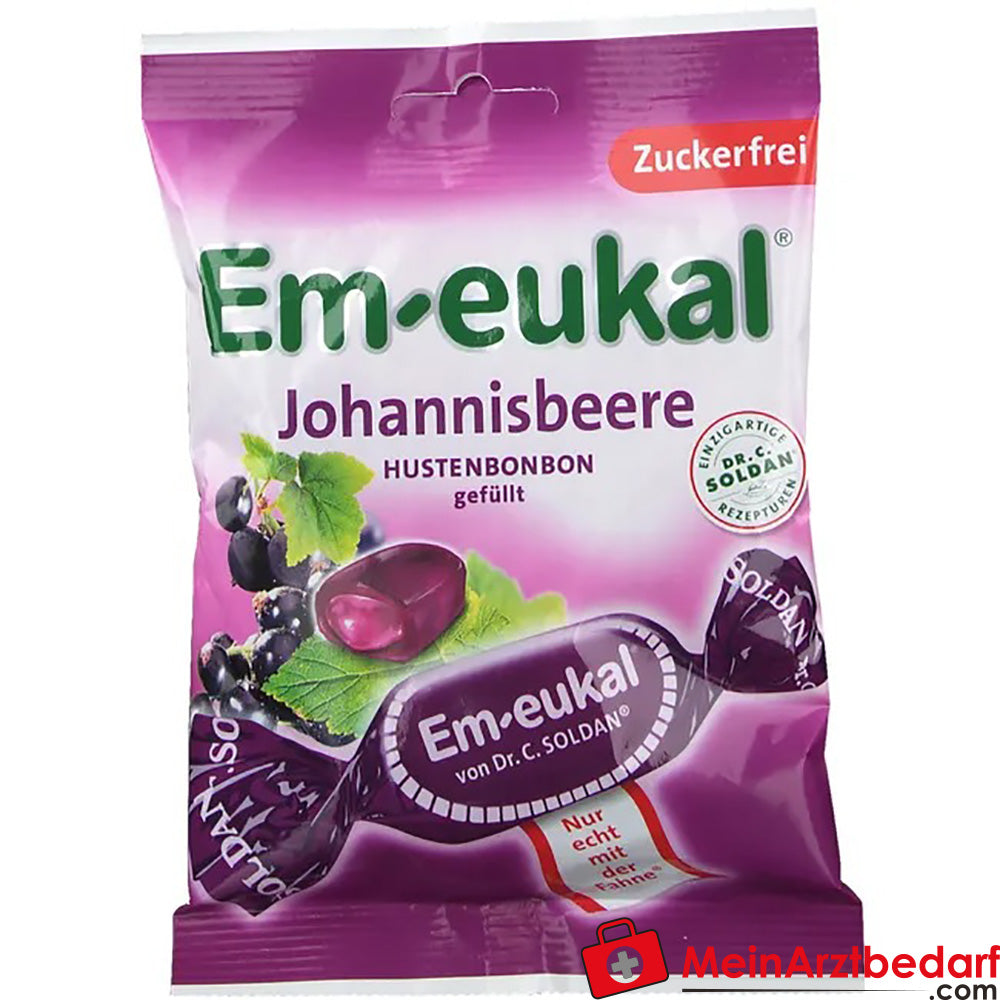 Em-eukal® Johannisbeere gefüllt zuckerfrei, 75g.
