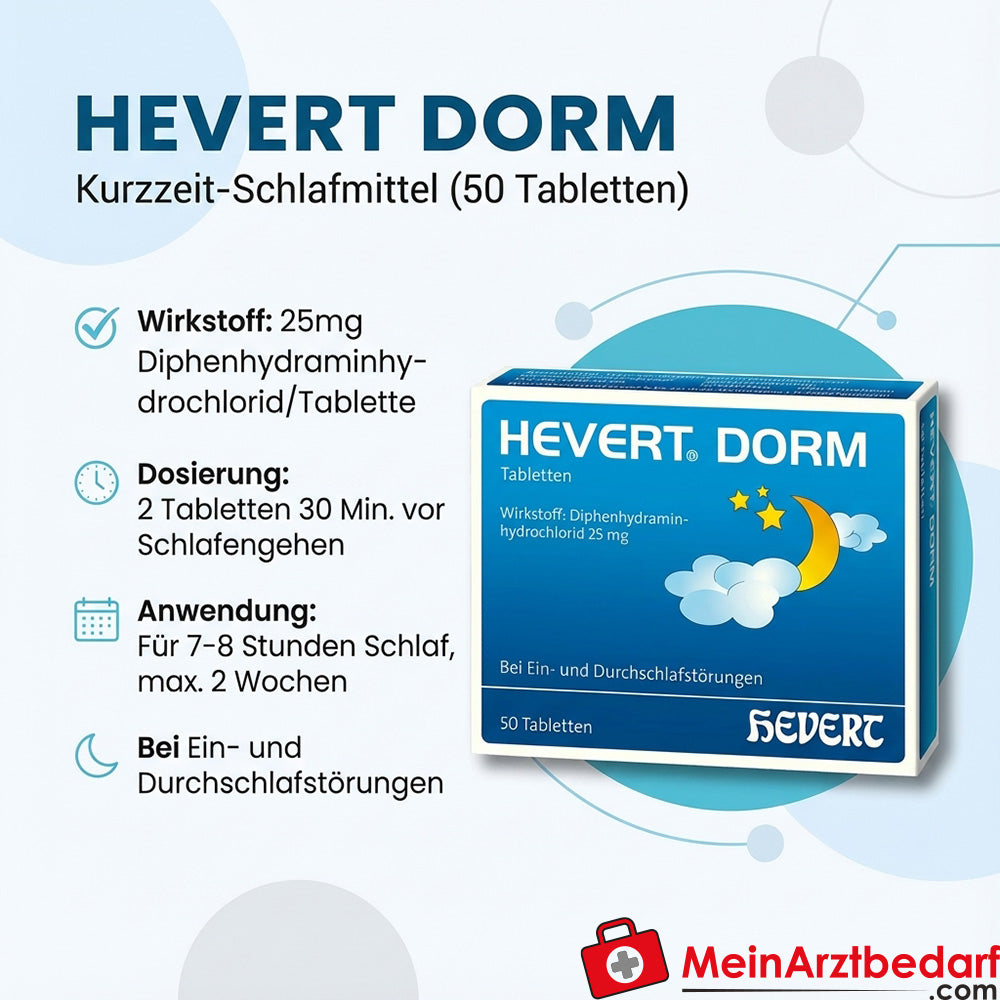 Hevert Dorm 25 mg Diphenhydramin Tabletten 20 Stück