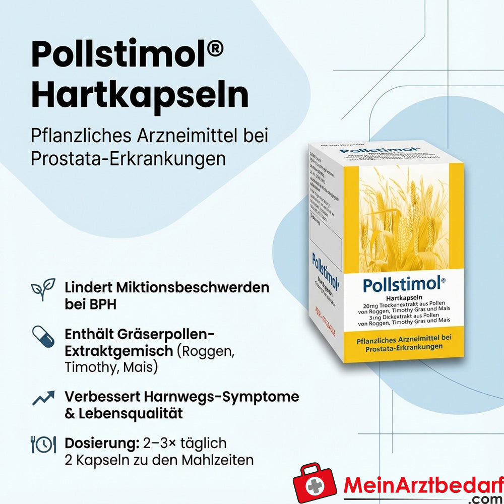 Pollstimol, gélules dures, 23 mg de mélange d'extraits de pollen de graminées, 60 pcs.