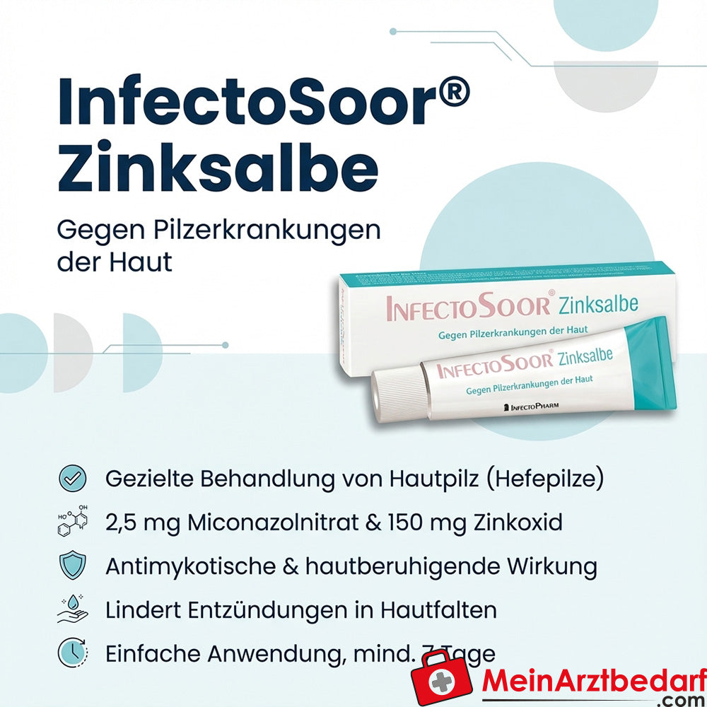InfectoSoor zinkzalf 2,5 mg miconazolnitraat en 150 mg zinkoxide