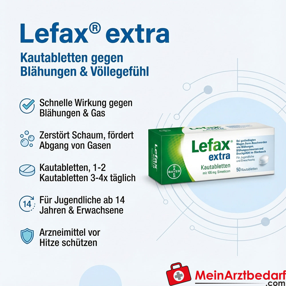 Lefax extra Simeticon Kautabletten Packung