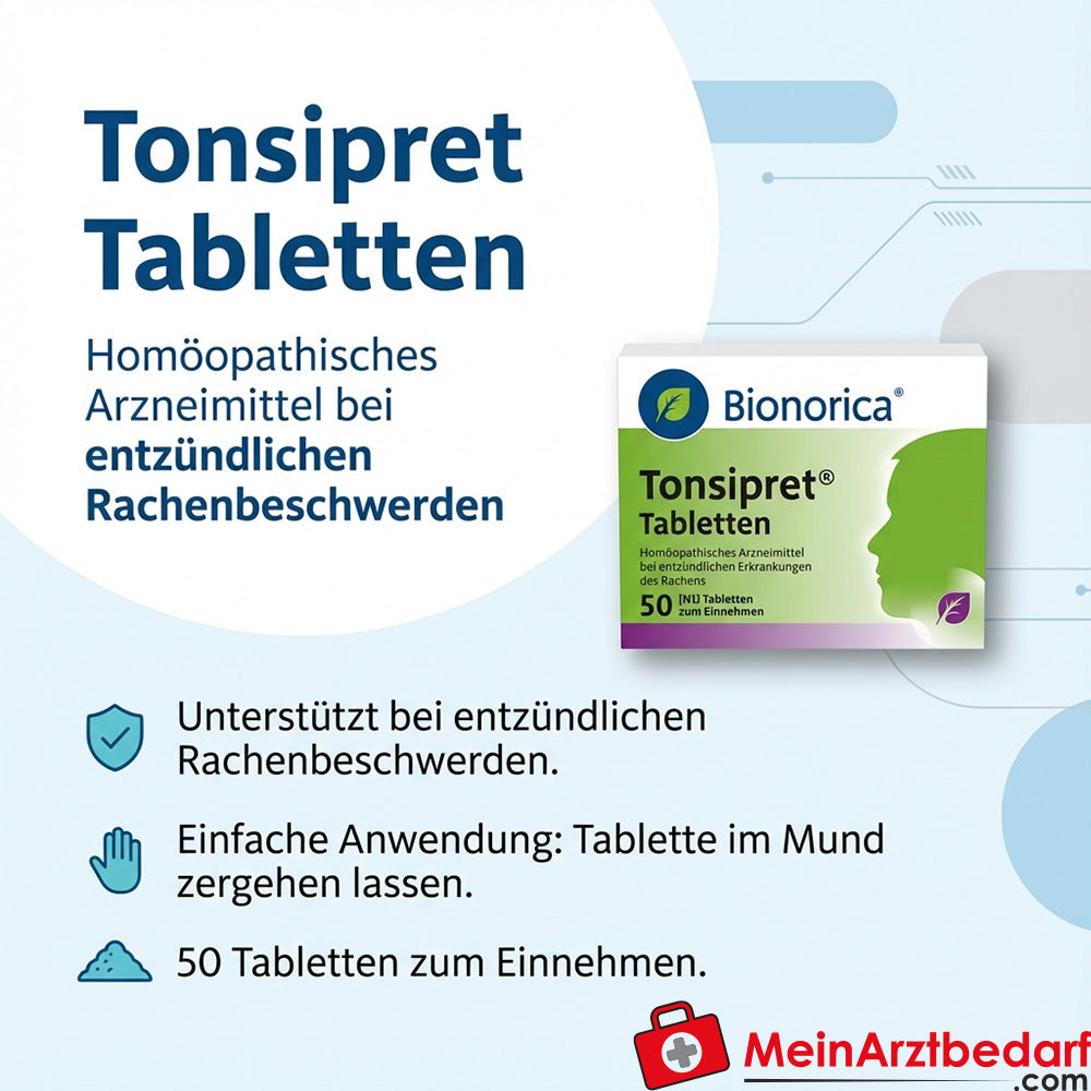 Tonsipret homöopathisches Arzneimittel Tabletten zur unterstützenden Behandlung entzündlicher Rachenbeschwerden