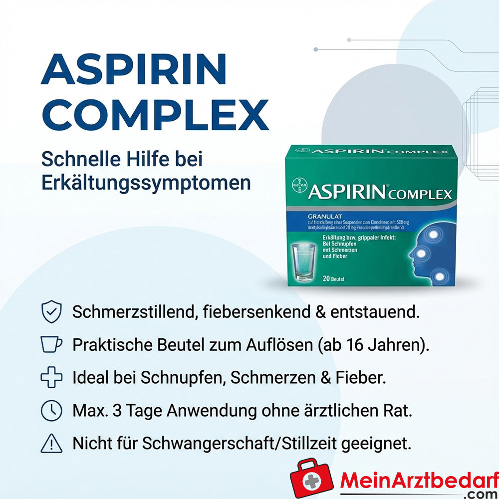 Aspirinecomplex acetylsalicylzuur/pseudoefedrine bruistabletten